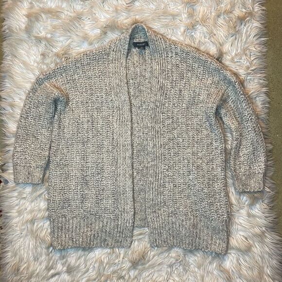 Primark Grey Chunky Knit Open Cardigan Sweater with 3/4 Sleeves (Size: XS) - Picture 16 of 16